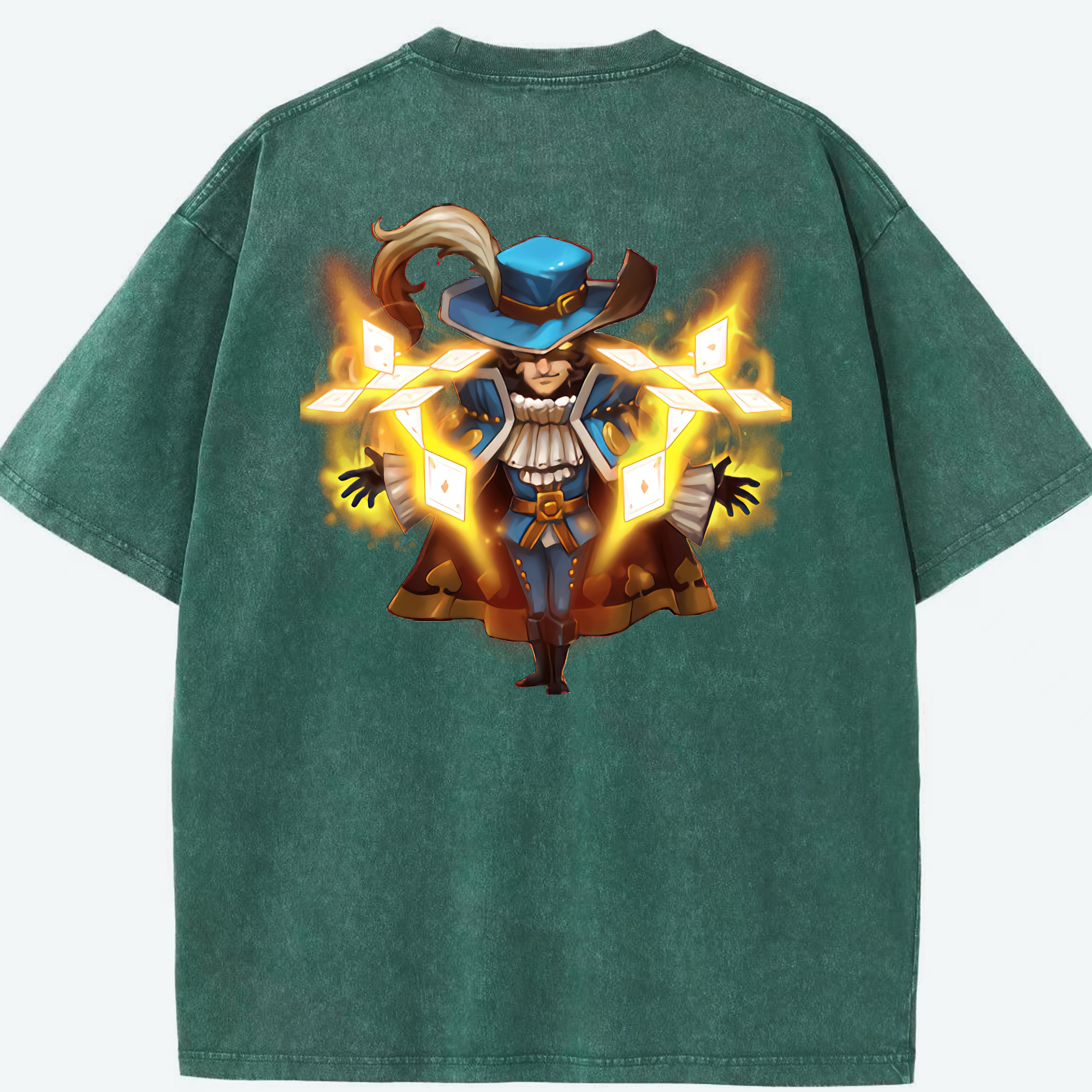リーグ・オブ・レジェンド League of Legends LOL 綿100% ヴィンテージ風 半袖Tシャツ（背面プリント）